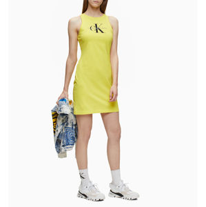 Calvin Klein dámské žluté strečové šaty - M (ZHN)